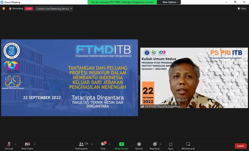 Prof. Tatacipta dan PT Semen Padang Berikan Kuliah Umum untuk Mahasiswa Program Profesi Insinyur ITB