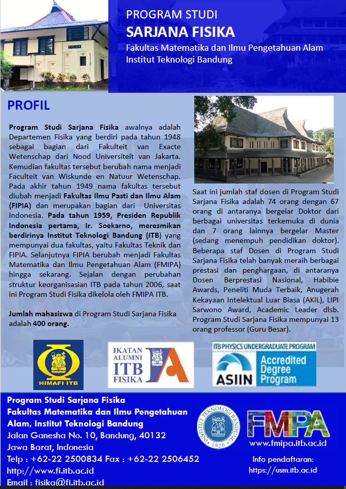 Brochure Of Physics Itb Fisika Itb