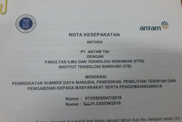 Nota Kesepahaman FITB dan PT. ANTAM. Tbk