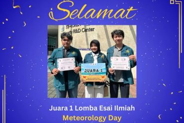 Congratulations to the 1st place winner of the Scientific Essay Competition at the Meteorology Day event organized by the Meteorology Student Association IPB