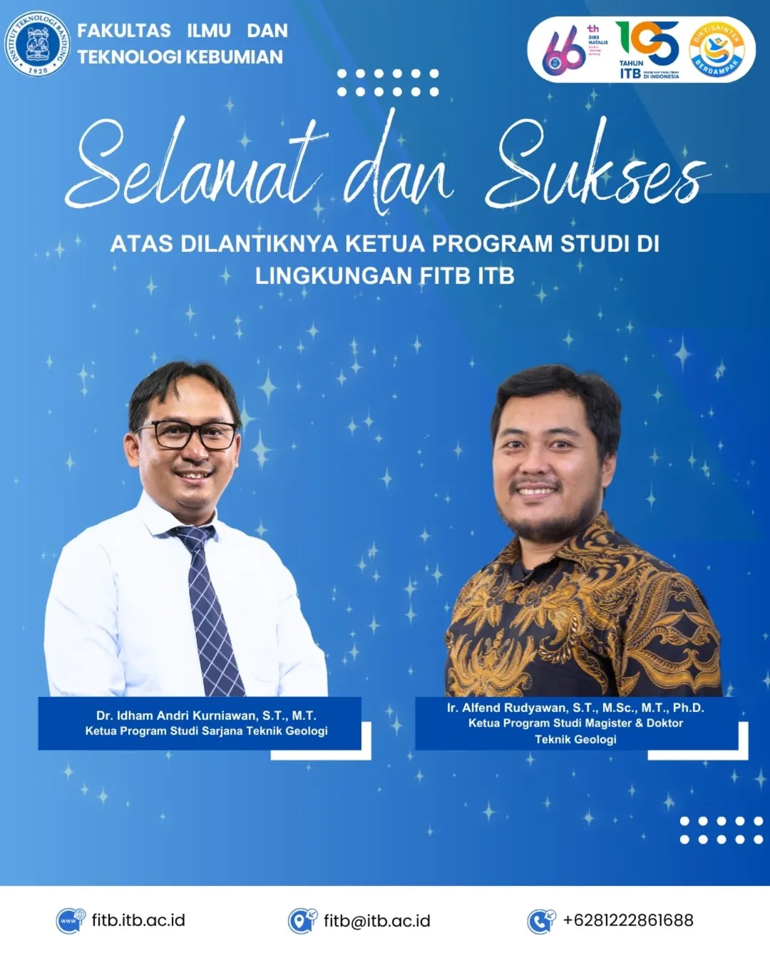 Selamat Atas Dilantiknya Ketua Program Studi di Lingkungan FITB ITB
