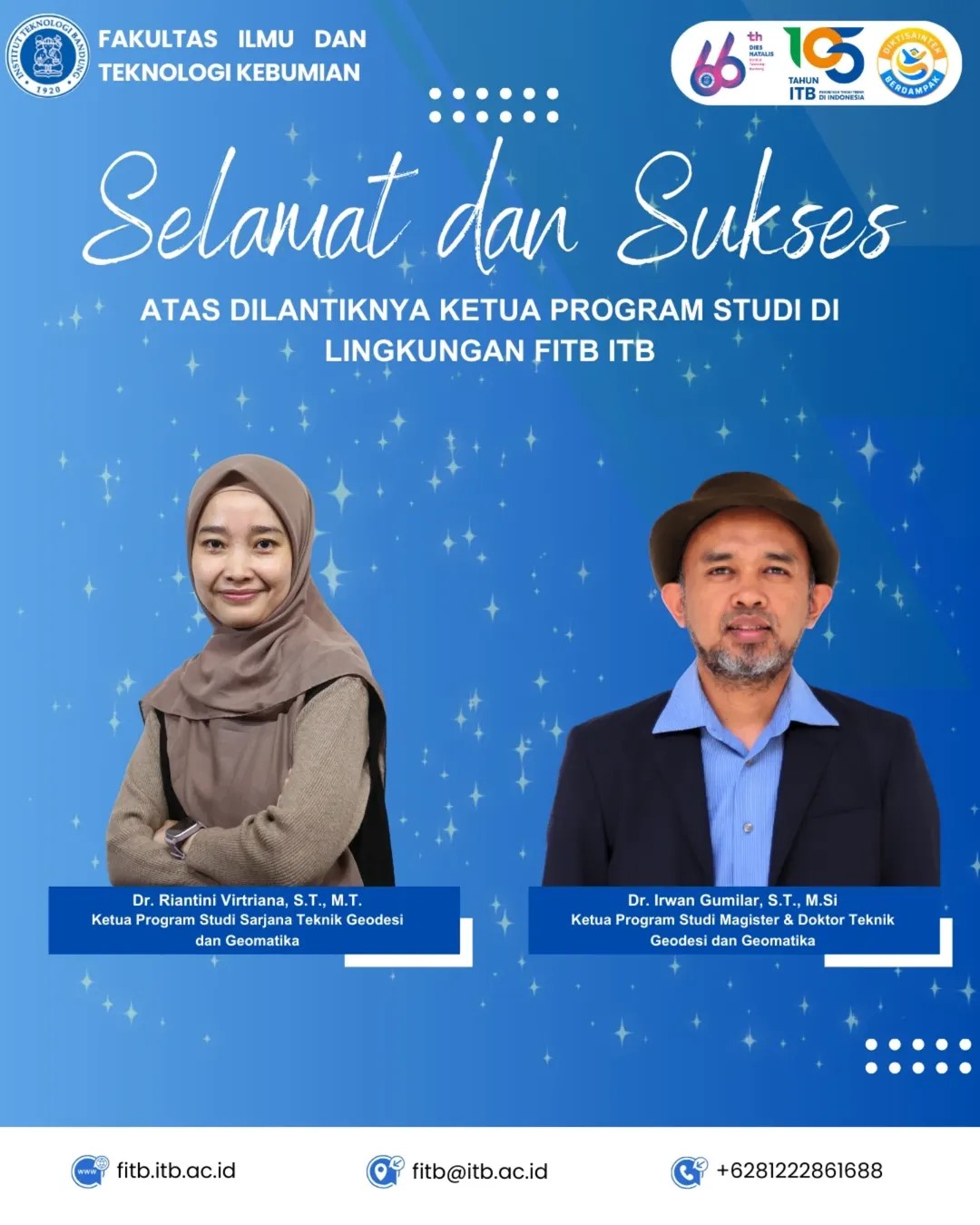 Selamat Atas Dilantiknya Ketua Program Studi di Lingkungan FITB ITB