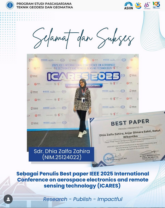 Selamat dan Sukses Atas keberhasilannya Best paper IEEE 2025 International Conference on aerospace electronics and remote sensing technology