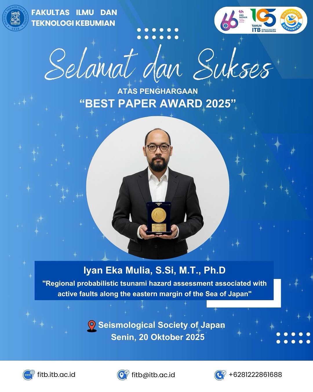 Selamat dan Sukses atas penghargaan Best Paper Award 2025