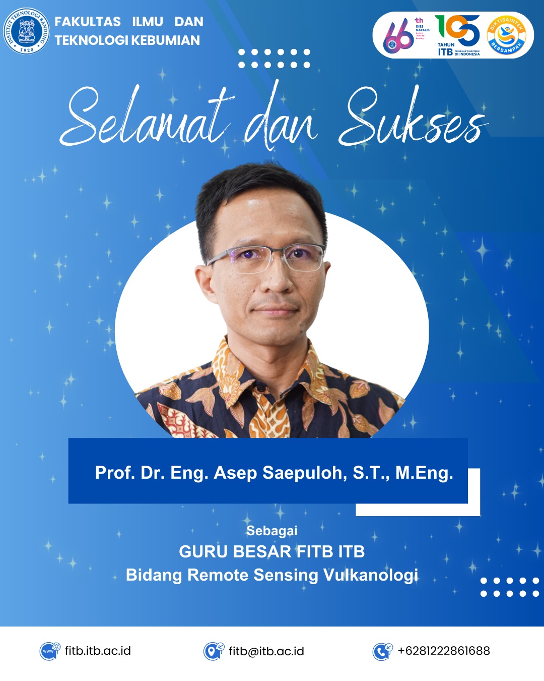 Selamat dan Sukses Sebagai Guru Besar FITB-ITB
