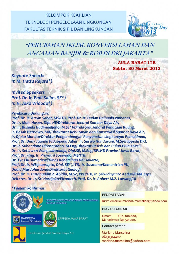 Seminar Sehari “PERUBAHAN IKLIM, KONVERSI LAHAN DAN ANCAMAN BANJIR & ROB DI DKI JAKARTA”