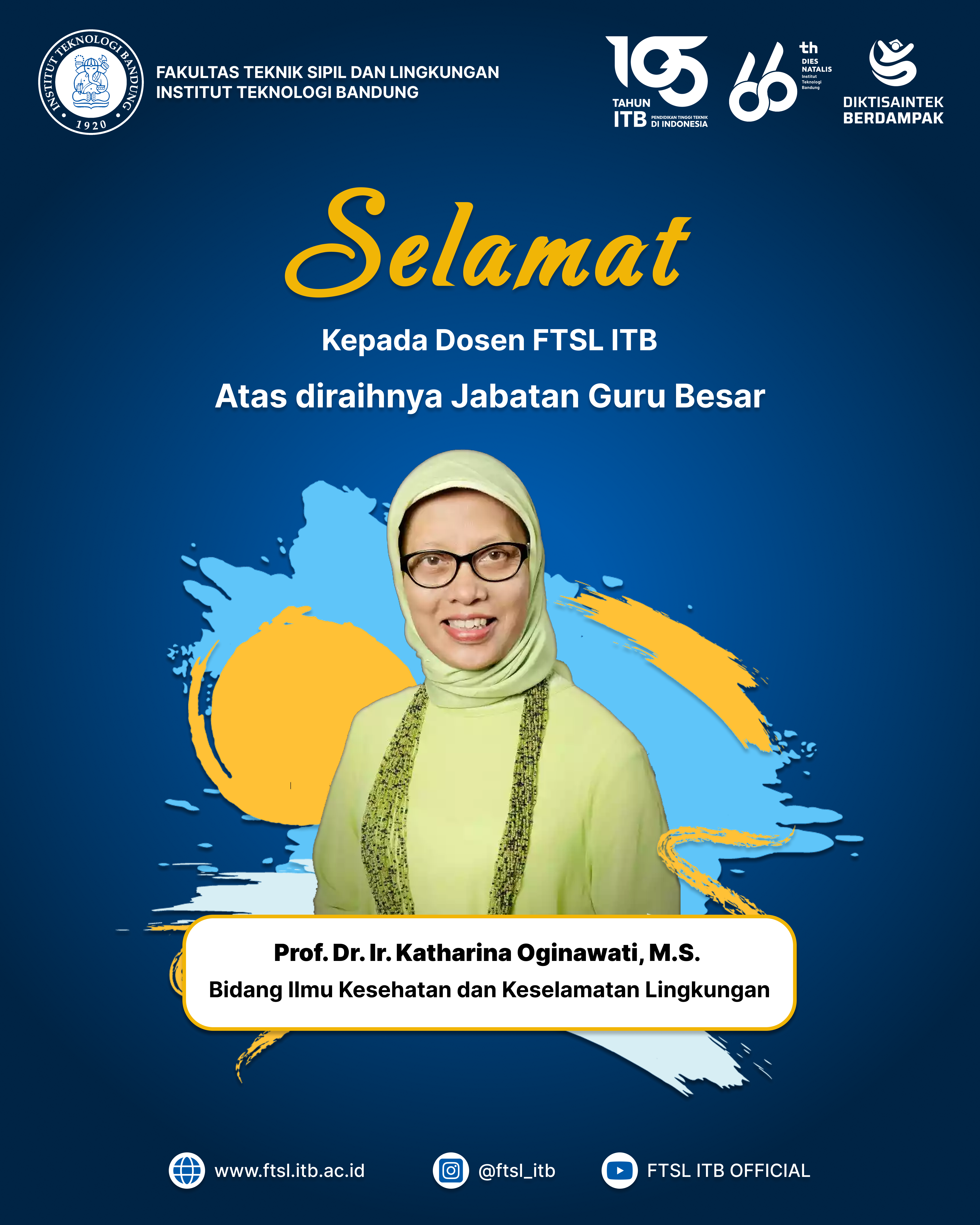 Pengukuhan Jabatan Guru Besar Prof. Dr. Ir. Katharina Oginawati, M.S.