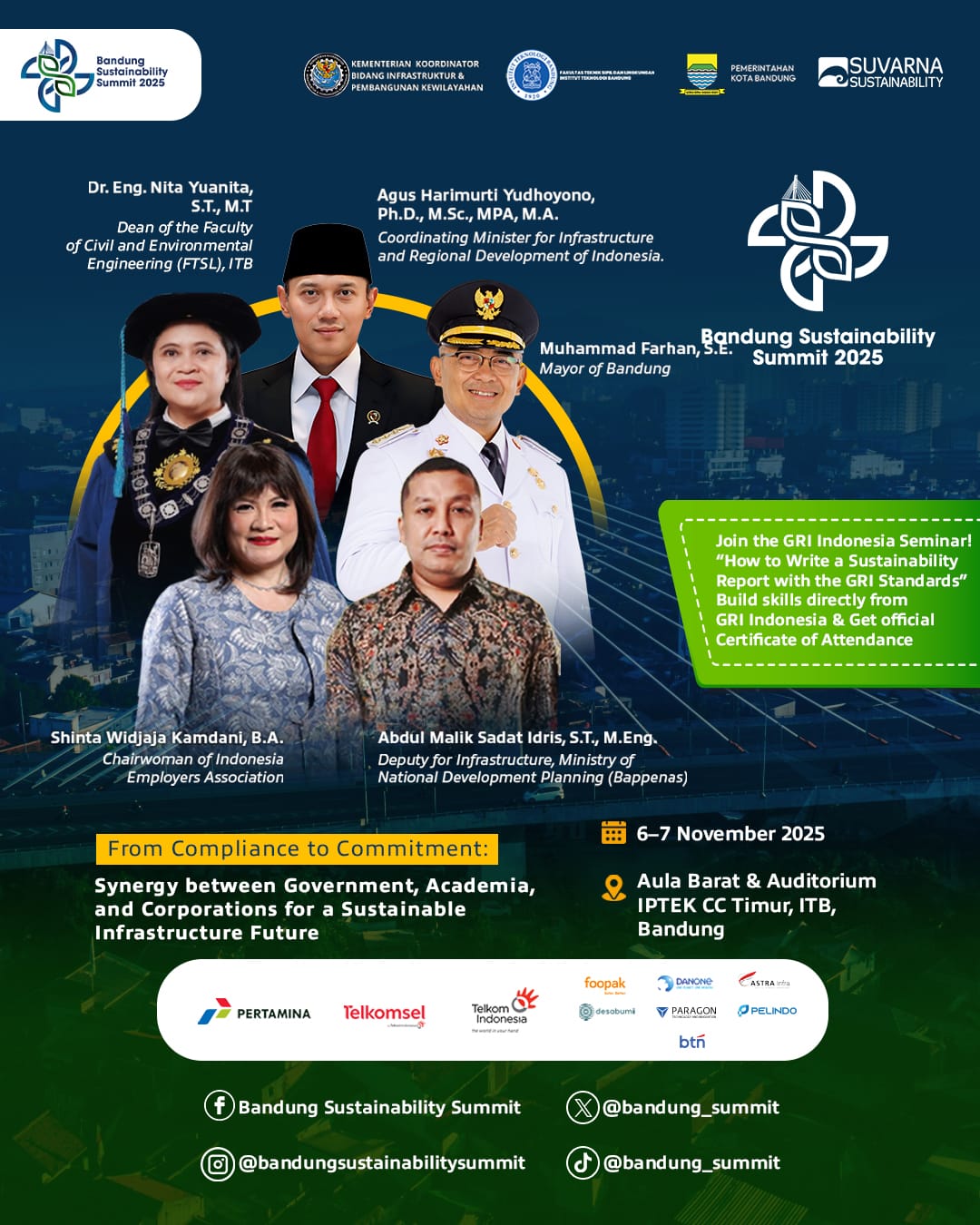 Bandung Sustainability Summit 2025: Sinergi Pemerintah, Akademisi, dan Korporasi untuk Masa Depan Infrastruktur Berkelanjutan