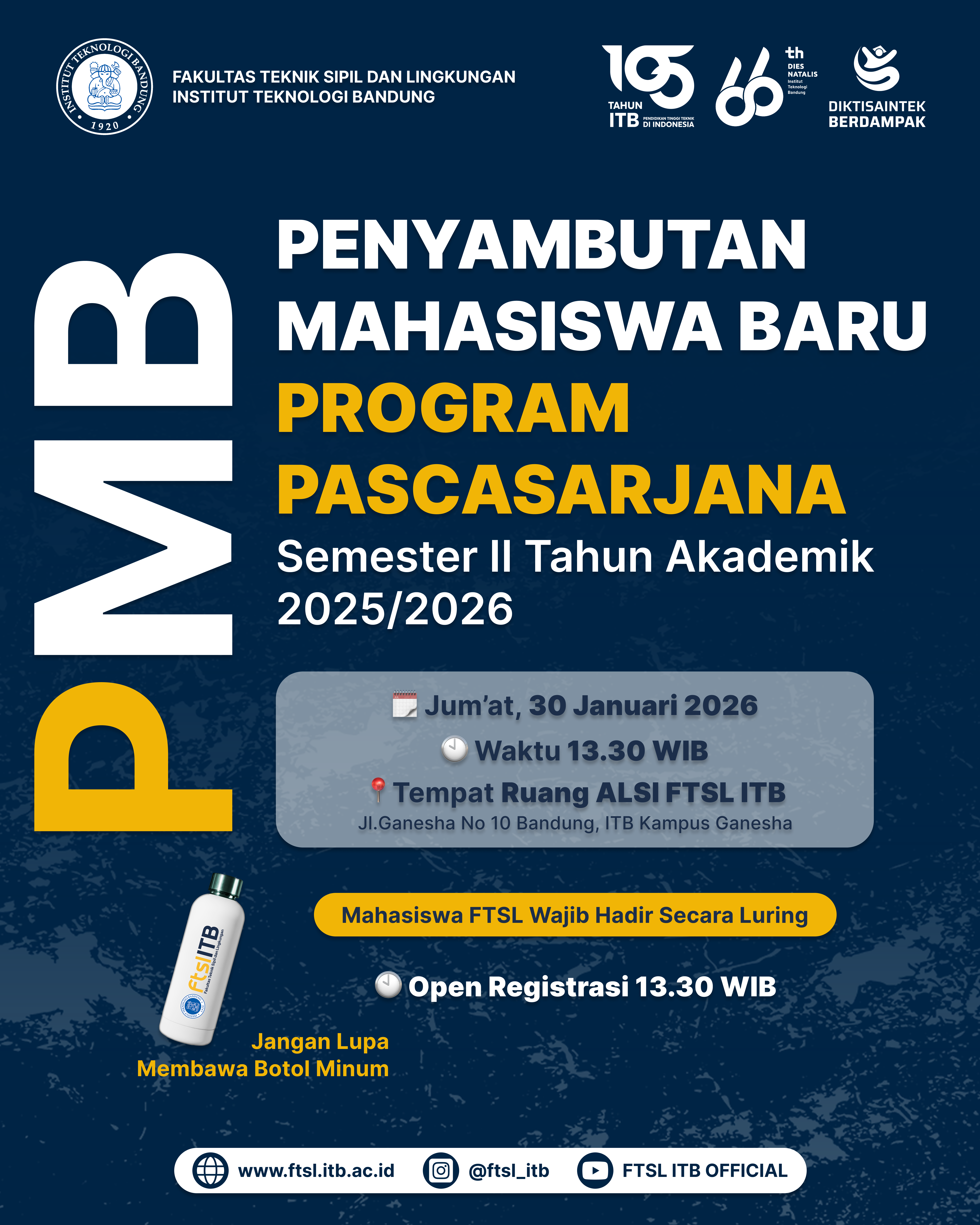 FTSL ITB Gelar Penyambutan Mahasiswa Baru Program Pascasarjana Semester II TA 2025/2026