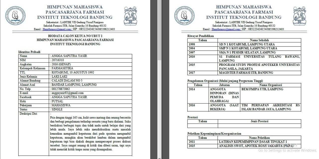 Visi-Misi Calon Ketua HMPF 2017-2018 - Himpunan Mahasiswa 