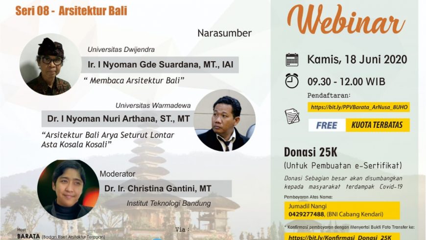 Christina Gantini Menjadi Moderator dalam Webinar Seri 08 – Arsitektur Bali