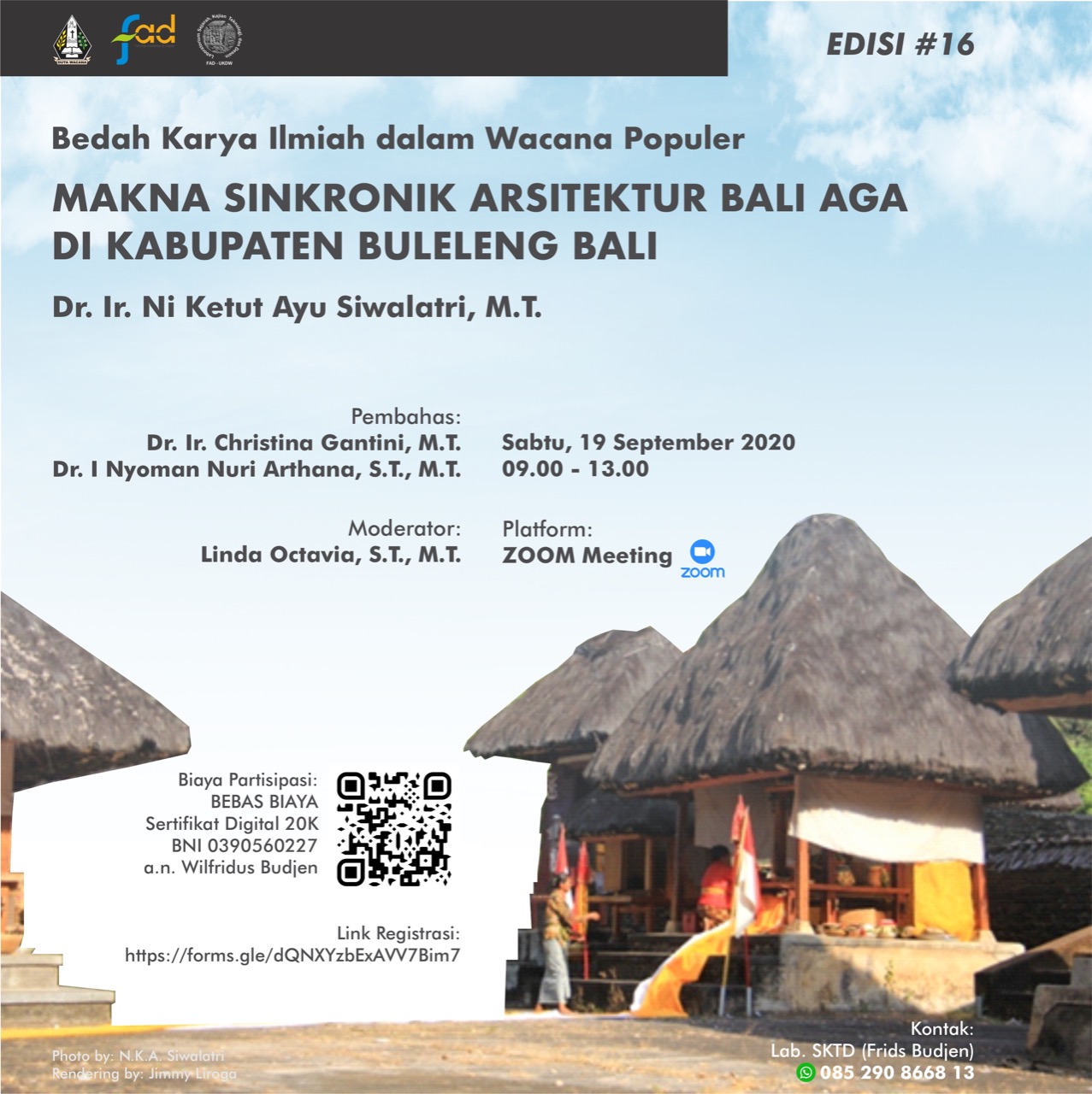 Christina menjadi Pembahas dalam Bedah Karya Ilmiah dalam Wacana Populer: Makna Sinkronik Arsitektur Bali Aga di Kabupaten Buleleng Bali