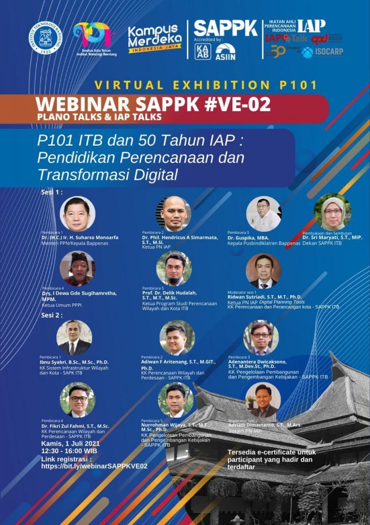 Poster kegiatan Webinar SAPPK memperingati 101 Tahun Pendidikan Tinggi dan 50 Tahun IAP