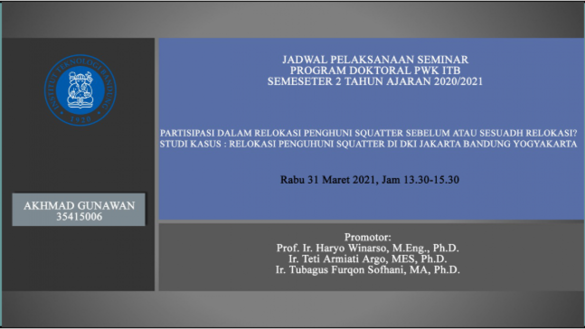 Partisipasi Dalam Relokasi Penghuni Squatter Sebelum Atau Sesudah Relokasi? Studi Kasus : Relokasi Penghuni Squatter Di DKI Jakarta Bandung Yogyakarta