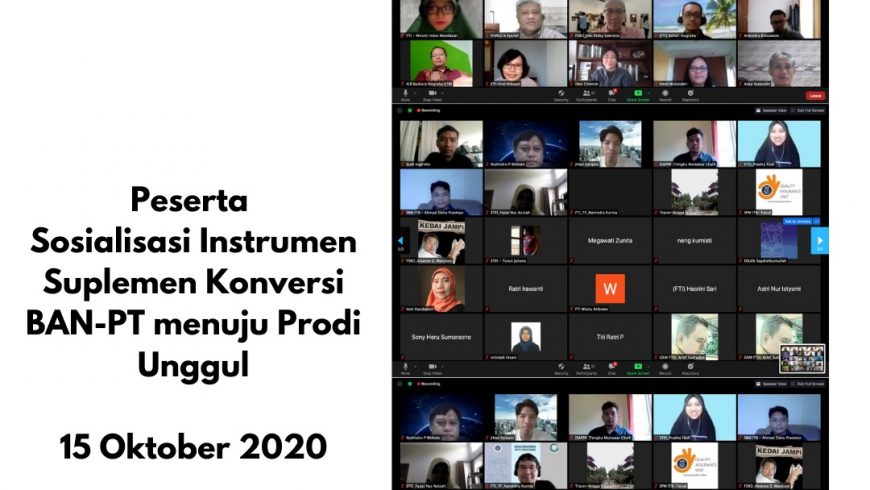 Sarasehan Sosialisasi Instrumen Suplemen Konversi BAN-PT menuju Program Studi Unggul